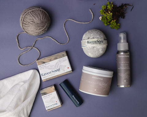 Cowichan Sweater Luxury Artisan Gift Box | Mint + Pine + Moss