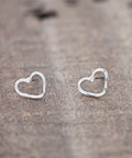 earrings, studs, hearts, jewelry