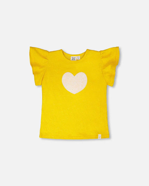 Deux Par Deux | Crinkle Jersey Top Yellow