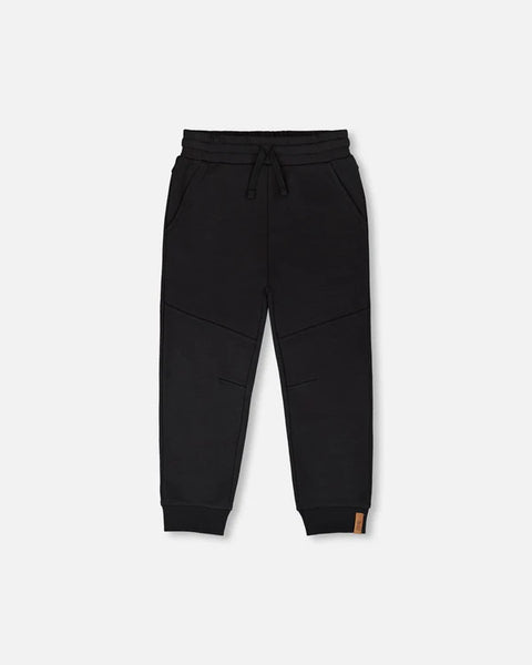 Deux Par Deux |  French Terry Sweatpants With Cross Seams Black