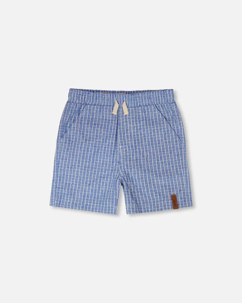 Deux Par Deux |  Printed Chambray Shorts