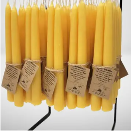 2 Pack Hand Dipped Beeswax Taper Candle