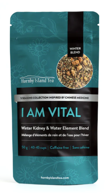 I am Vital caffeine-free handcrafted botanical tea on Hornby Island. 