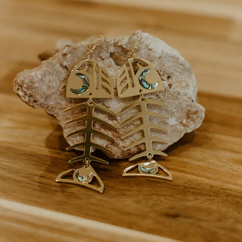 Metal Salmon Ghost Earring (Medium)