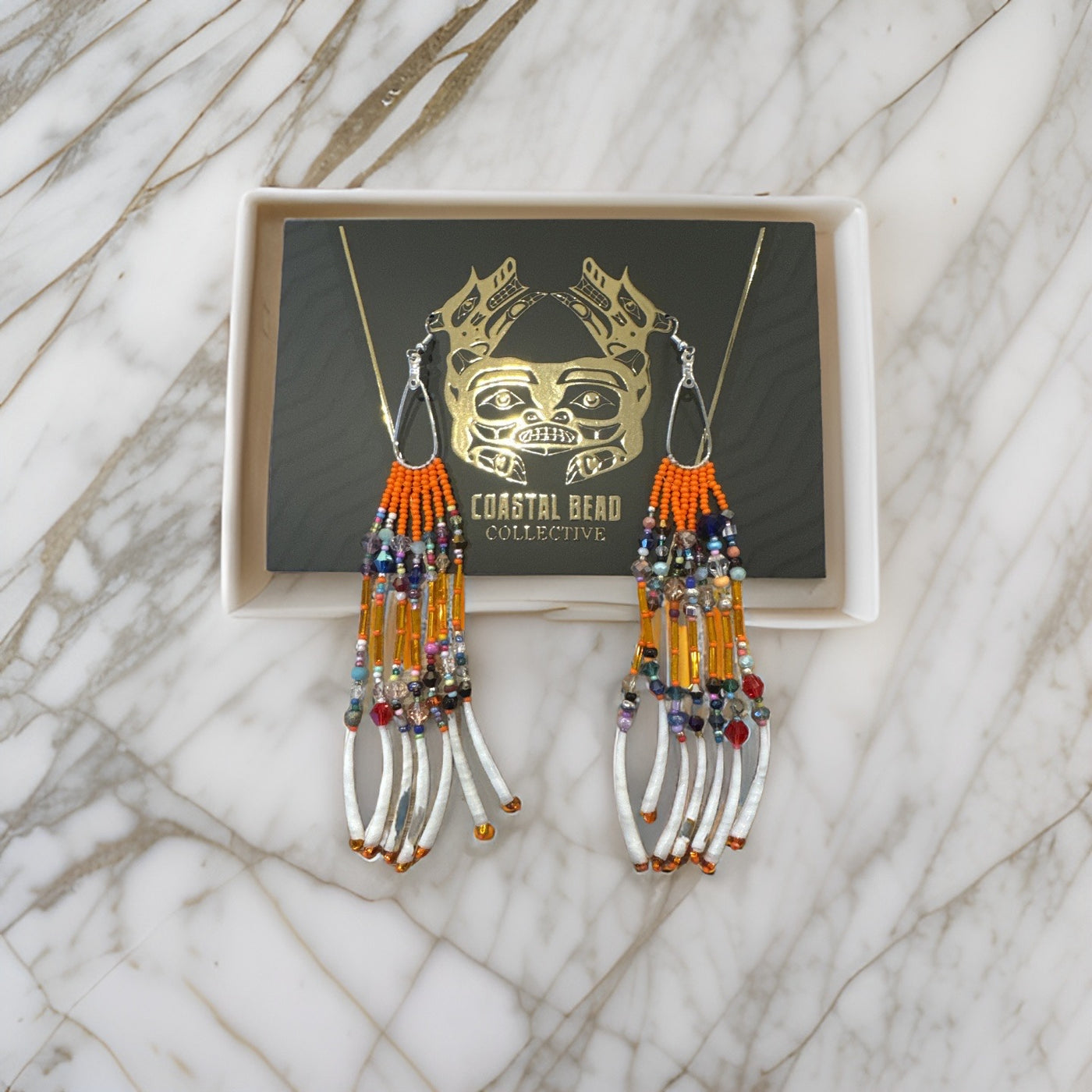 Authentic Indigenous beaded earrings handmade in Canada.  