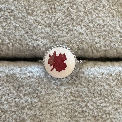 Mini Maple Leaf Pressed Flower Ring | in Gold or Silver