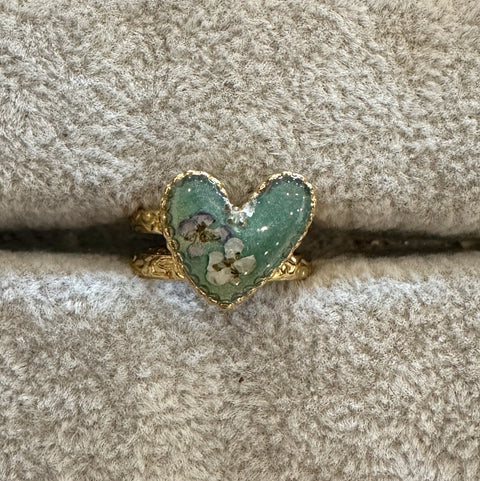 Alyssum Pressed Flower Ring | in Gold