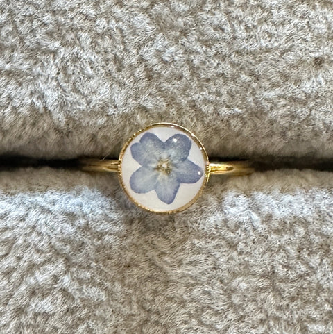 Forget-Me-Not Pressed Flower Ring | in Gold or Silver