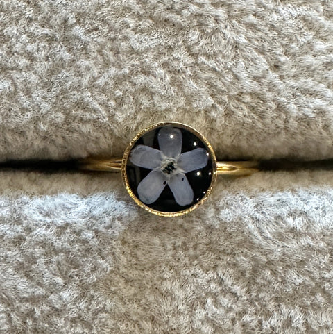 Forget-Me-Not Pressed Flower Ring | in Gold or Silver