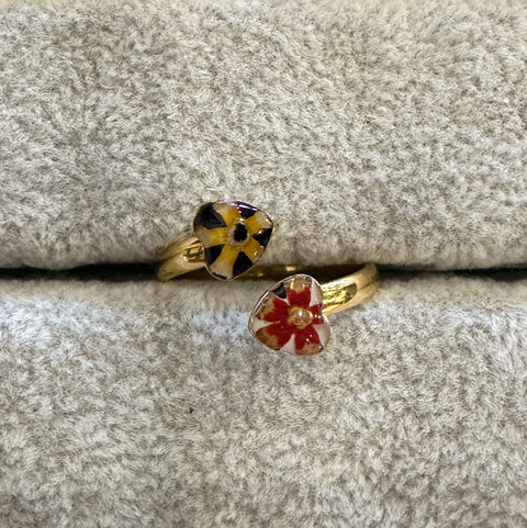 Night Flowering Phlox Pressed Flower Ring | in Gold