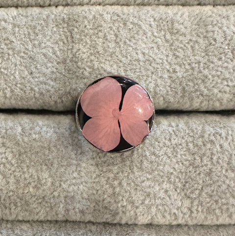 Hydrangea Pressed Flower Ring | in Silver
