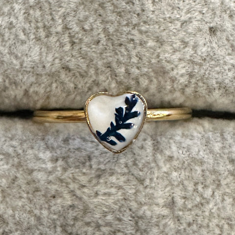 Fern Pressed Flower Ring | in Gold