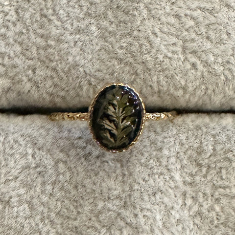 Fern Pressed Flower Ring | in Gold
