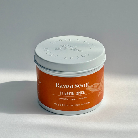 Jar of Raven Song Pumpkin Spice on a white background