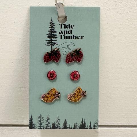 Handmade Wild Sketches 3-Pack Stud Earrings | Freshly Picked