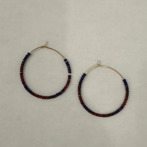 Beaded Hoop Earrings | Blackberry