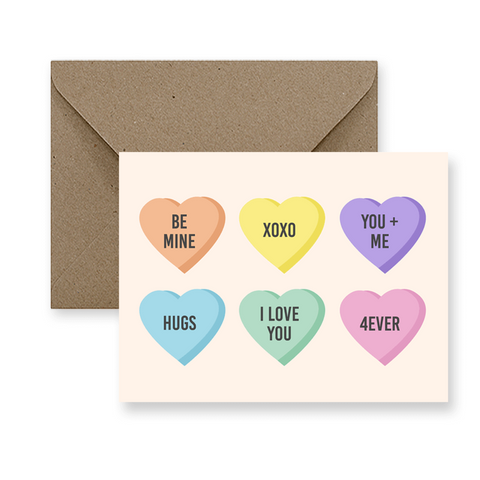 Cute Candy Heart Valentine Card