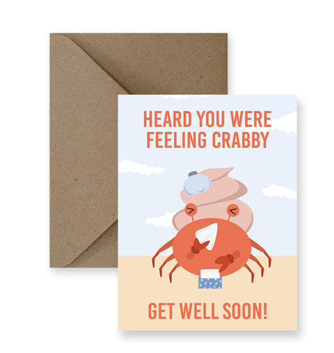 Silly Crab Get Well Soon Card