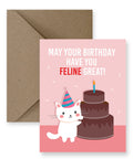 Cute Cozy Cat Birthday Card