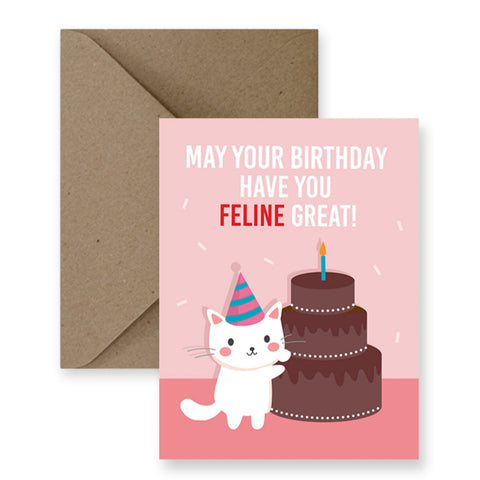 Cute Cozy Cat Birthday Card