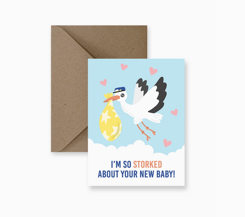 Baby Card, Stork, Impaper, Funny