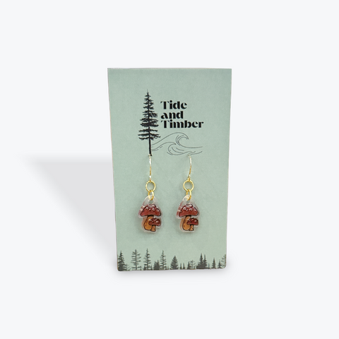 Wild Sketches Dangle Earrings | Classic Mushrooms