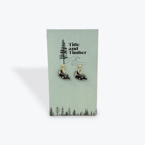 Wild Sketches Gold Earrings | Killer Whales