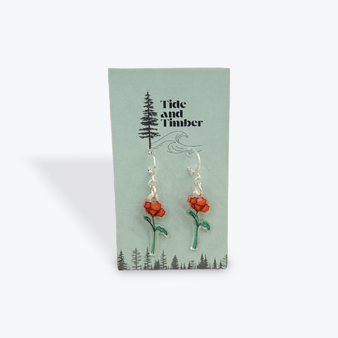 Wild Sketches Hoop Earrings | Poppies