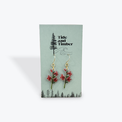 Wild Sketches Dangle Earrings | Pink Larkspurs