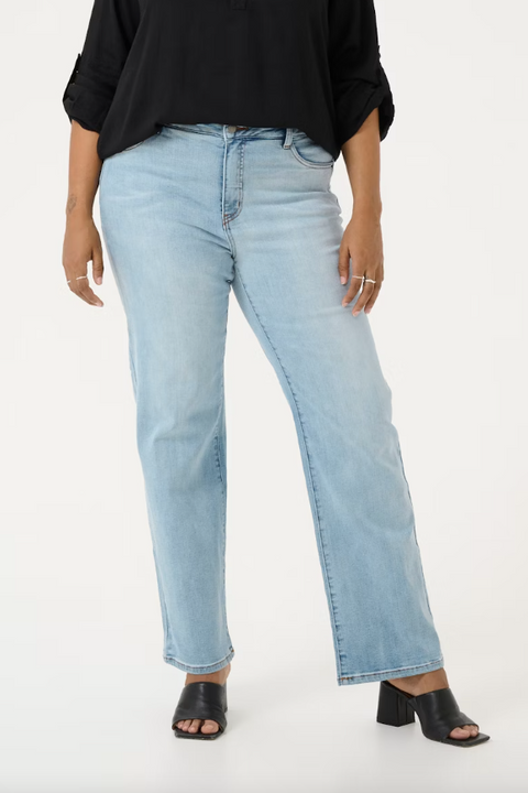 KCkanna Flora Flared Jeans | Light Blue Wash Denim