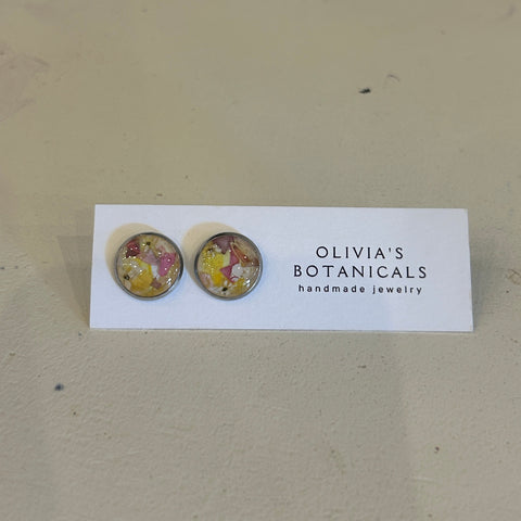 Large Stainless Steel Stud Earrings | Flower Confetti