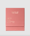 Pink box with 'Poetry of the Gods' text on a light gray background