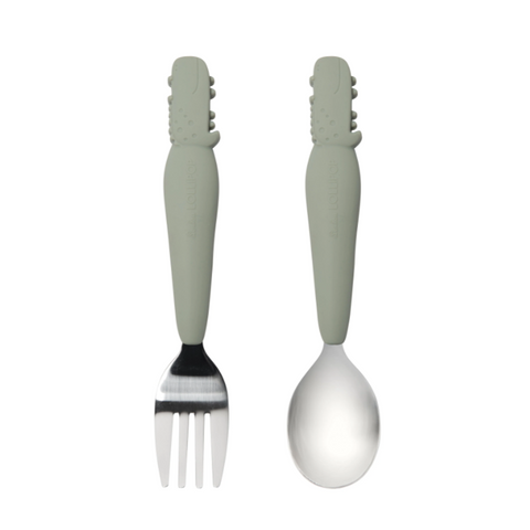 loulou lollipop, utensil set, alligator