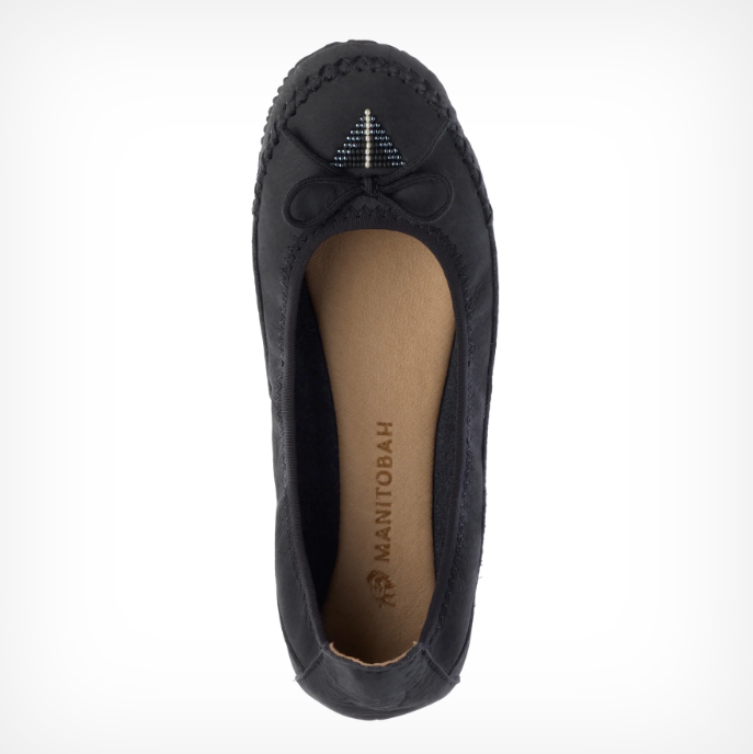 MANITOBAH MOCCASINS - BUTTERFLY FLATS | BLACK