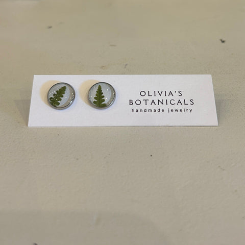 Medium Stainless Steel Stud Earrings | Fern