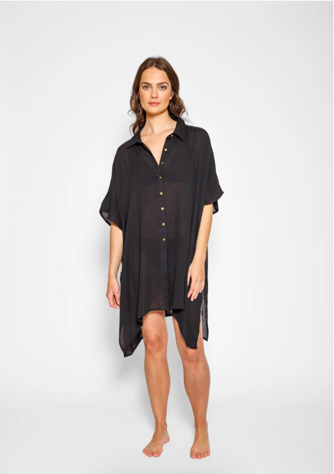 Miami Big Shirt Dress | Black