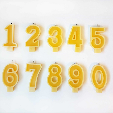 Number Beeswax Birthday Candles | Cake Topper | 0 to 9