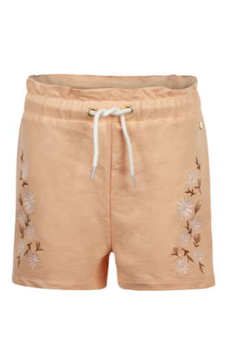 OK Kids Noko Noko Jogging Shorts Peach with floral embroidery