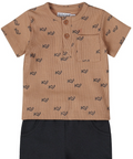 Ok Kids Dirkje Baby set2 piece brown and navy airplanes