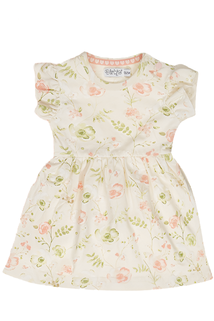 Ok Kids Dirkje faded peach floral dress with headband