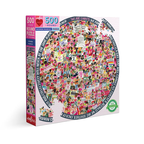 Women March In 500 Piece Round Puzzle