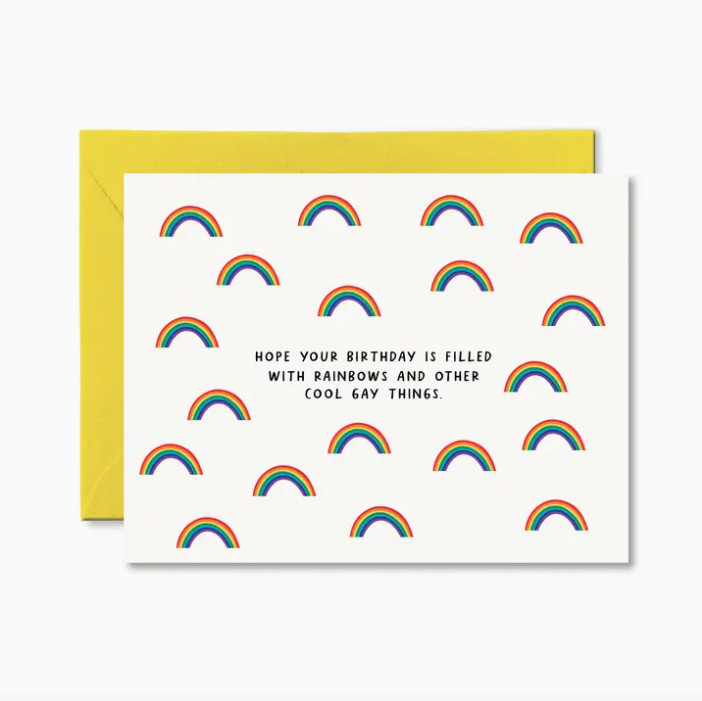 cute rainbow gay birthday card