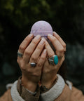 basket of berries bath bomb by RavenSong soap and candle, scented with strawberry and apple and violet flower