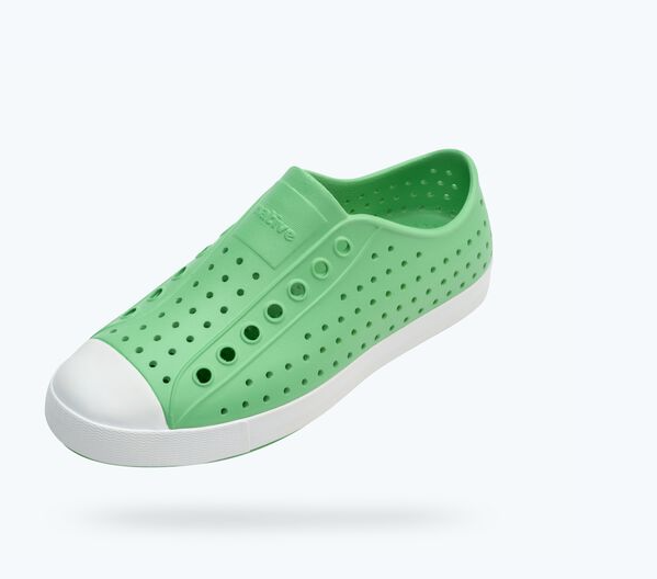 NATIVE SHOES - ADULT JEFFERSON SHOE in CANDY GREEN/SHELL WHITE