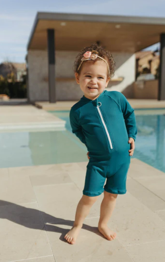 CURRENT TYED x LITTLE & LIVELY - RIBBED SUNSUIT - OCEAN