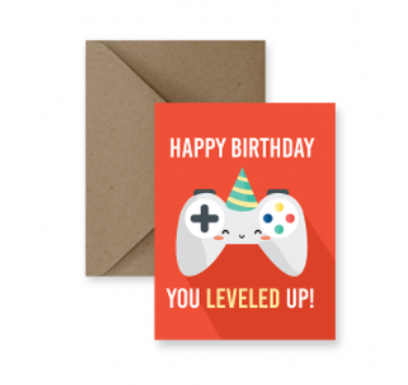Leveled Up Birthday Card