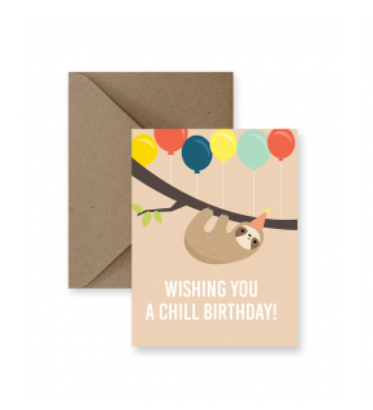 Sloth Chill Birthday Card