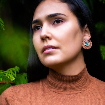 cedar, earrings, indigenous, copper canoe women