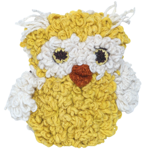 Kenana Kritters - Artisan Hand Woven Owl Teddy | Dahlia Yellow