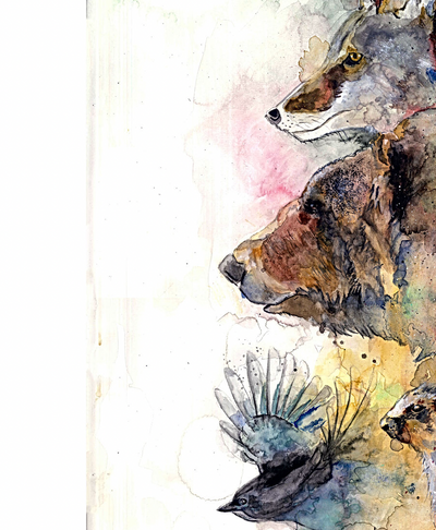 ARTWORK CARD, GREETING CARD, ANIMALS